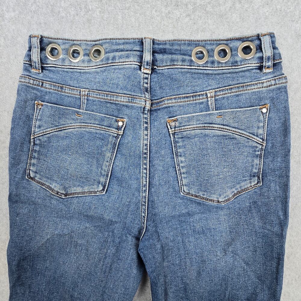 Karen Millen Womens Size 2 High Waist Jeans Grommet Waistband 26x26 - Picture 8 of 16